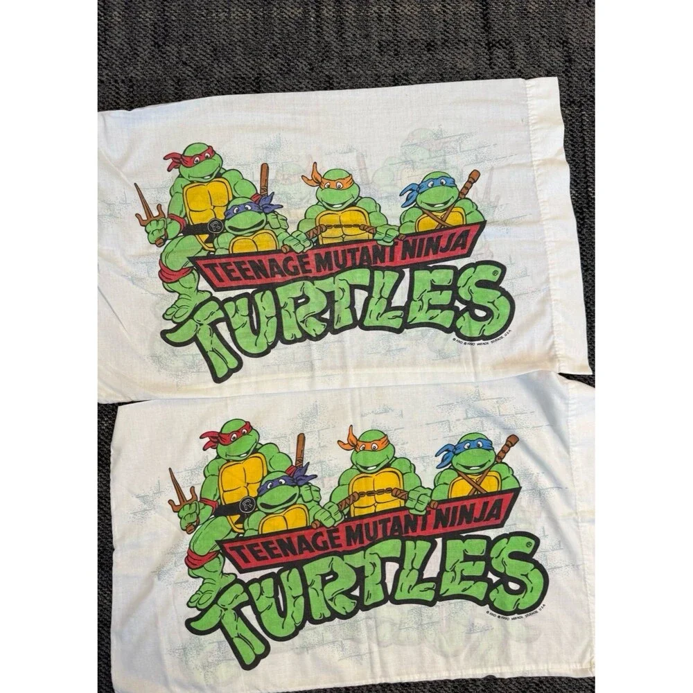 Vintage 1990 Mirage Studios Teenage Mutant Ninja Turtles 2 Standard Pillow Cases